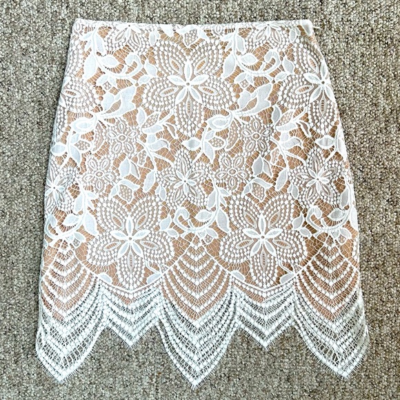 FOR LOVE AND LEMONS Guava Skirt in White Lace - Floral Embroidered Mini Skirt - Picture 12 of 16